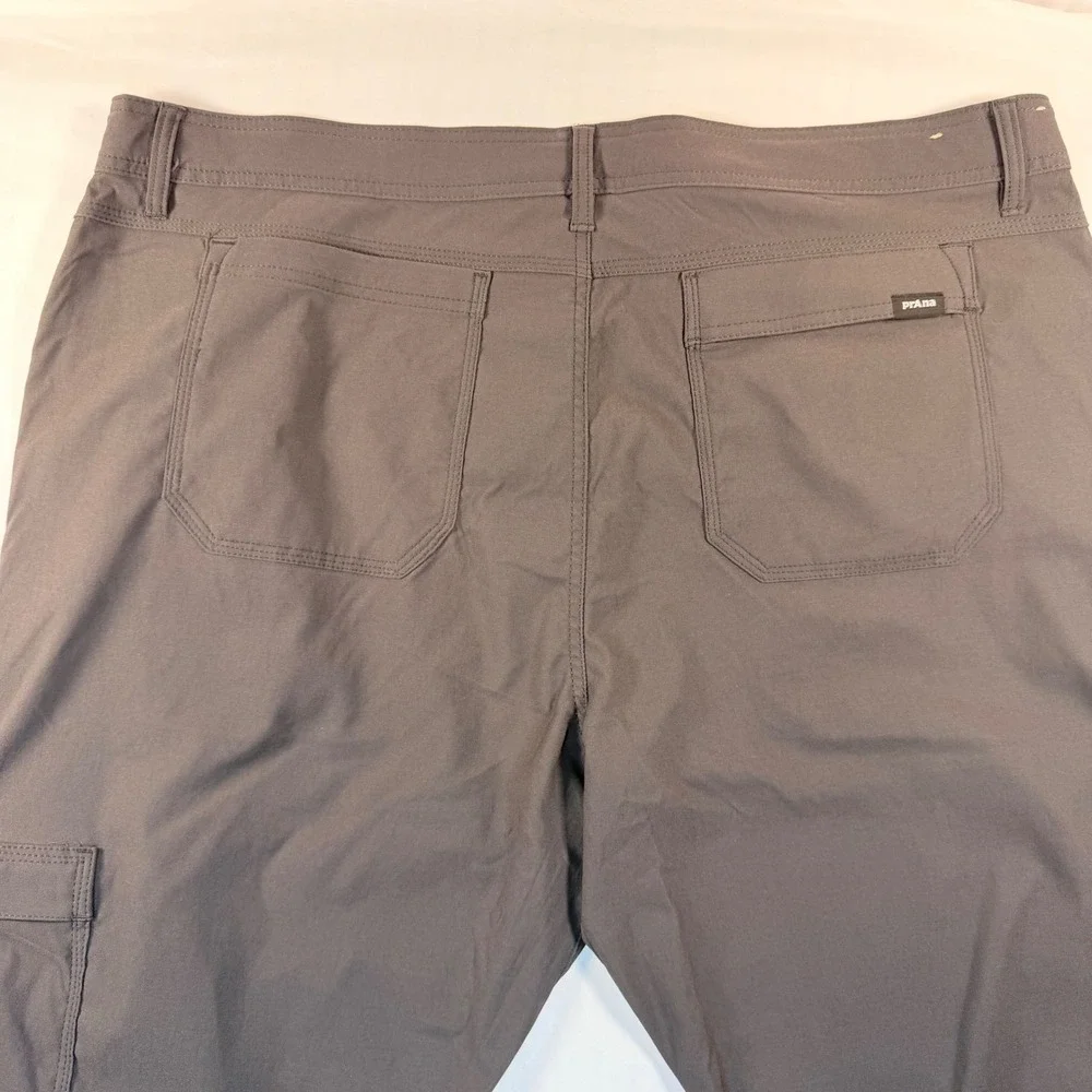 prAna Stretch‎ Zion Cargo Pants Mens 42x30 Gray Belted Hiking Outdoor Trail